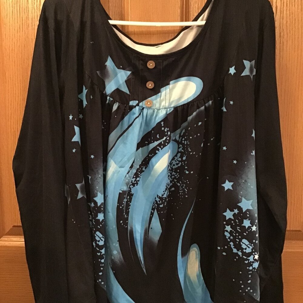 Black & Sky Blue Blouse